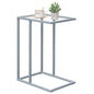 End Table,C Shaped Side Table for Sofa,Glass Couch Tray Snack Dinner Table for Living Room, Bedroom,TV Tray Table for Small Space,Living Room, Bedroom,Easy Assembly (Gray) - color: Grey