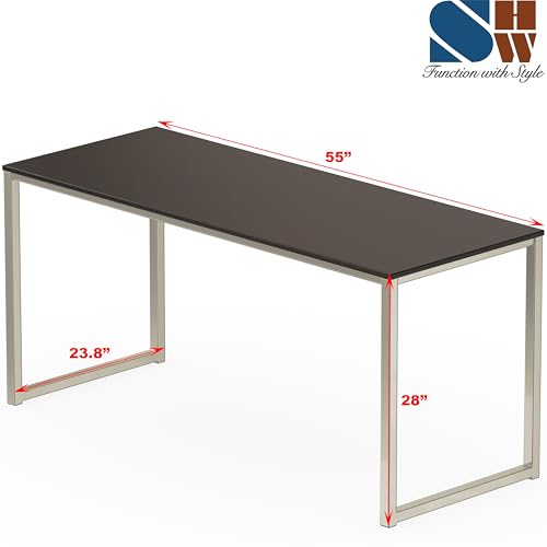 SHW Mission 55-Inch Home Office Computer Desk, Espresso - color: Espresso, size: 55-Inch