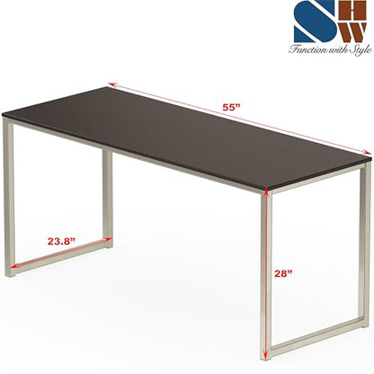SHW Mission 55-Inch Home Office Computer Desk, Espresso - color: Espresso, size: 55-Inch