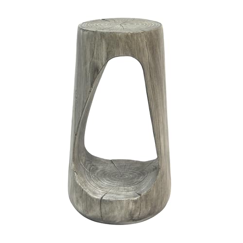 Merax Hollow MGO Accent Side Table, Unique Modern End Table with Wide Pedestal & Tabletop, Small Drink Tables for Living Room, Bedroom Night Stand Bedside Table, No Assembly Required, Grey - color: Grey, size: Hollow Design
