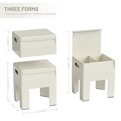 Modern Nightstand - Multifunctional Plastic Bedside Table with Storage Space, Side Table Easy Assembly for Bedroom, Dorm and Small Areas (14.2" D x 11.8" W x 15.78" H, Beige White) - color: Beige White