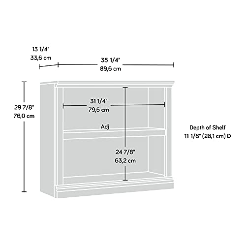 Sauder 2 Tier Book Shelf Wooden Bookcase Multipurpose Bookshelf for Home Office, Living Room, in Salt Oak - color: Salt Oak Finish