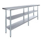 Stainless Steel Work Table with 2 Shelves | Metal Utility Table | Commercial & Residential NSF Utility (Stainless Steel Table with 2 Shelves, 84" Long x 18" Deep) - size: 84" Long x 18" Deep