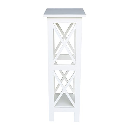 IC International Concepts, 36" X-Sided Plant Stand , Solid Real Wood, Sturdy Parawood, Snow White - color: Snow White, size: 12 inch W x 12 inch D x 36 inch H
