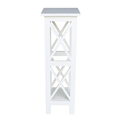 IC International Concepts, 36" X-Sided Plant Stand , Solid Real Wood, Sturdy Parawood, Snow White - color: Snow White, size: 12 inch W x 12 inch D x 36 inch H