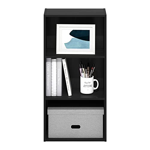 Furinno Luder 3-Tier Open Shelf Bookcase, Blackwood - color: Blackwood, size: 3-Tier, 9.3 x 16 x 31.4