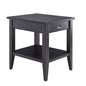 Leick Home Laurent End Table, Solid Wood, 1 Drawer, Bottom Display Shelf, Easy Assembly, for Bedroom/Living Room, Black, 24.0 in L x 20.0 in. W x 24.0 in. H, 10507-BK - color: Black