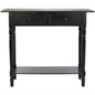 SAFAVIEH Home Collection – Rosemary Distressed Black Console Table with Drawers & Shelf, Classic Contemporary Storage Console, Turned Leg Design (AMH5705B) - color: Distressed Black