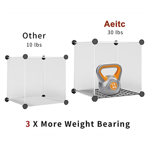 Aeitc 24 Storage Cubes- 14’’x14’’ Cube, More Sturdy (add Wire Panel), DIY Clothes Organizer, Craft Cube Storage with Doors, Bookshelf Units, Toy Storage Cabinets