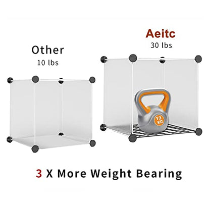 Aeitc 24 Storage Cubes- 14’’x14’’ Cube, More Sturdy (add Wire Panel), DIY Clothes Organizer, Craft Cube Storage with Doors, Bookshelf Units, Toy Storage Cabinets