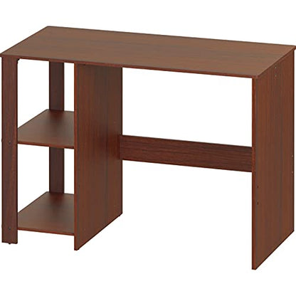SHW 38-Inch Home Office Computer Desk with Shelves, Cherry - color: Cherry