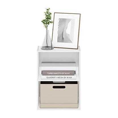 Furinno Luder Bookcase / Book / Storage, 2-Tier, White - color: White, size: 2-Tier, 9 x 16 x 21