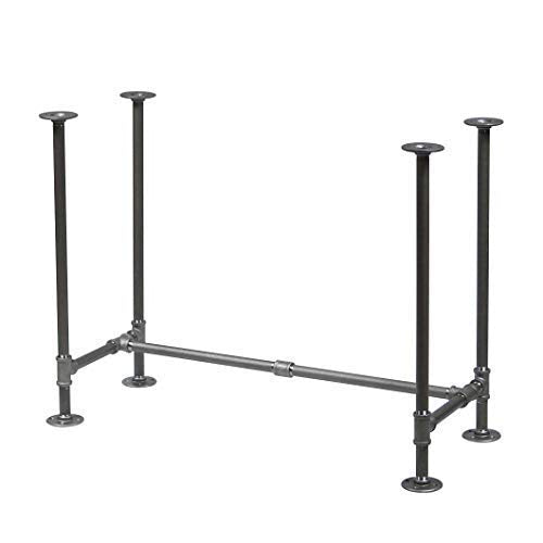 Rusty Design H28, BKH1728C38 Pipe Legs KIT with Cross Bar for Writing Desk, Computer Table, H-Shape, L38 x W17 x H28, Pack Suitable for 1 Table