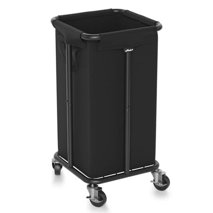 Hodonas Laundry Basket with Wheels, Rolling Laundry Hamper, 30 Gal.(115L), Removable and Machine Washable Liner, Steel Frame, Tall Laundry Cart for Laundry Room, Bedroom, Bathroom, Dorm Storage -Black - color: Black