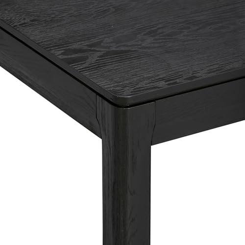 NTC Flow Modern Wooden Rectangle Coffee Table with Hidden Drawer – Waterproof & Heat Resistant, Burnt Black - color: Burnt Black, size: 47 Inch, style: Coffee Table