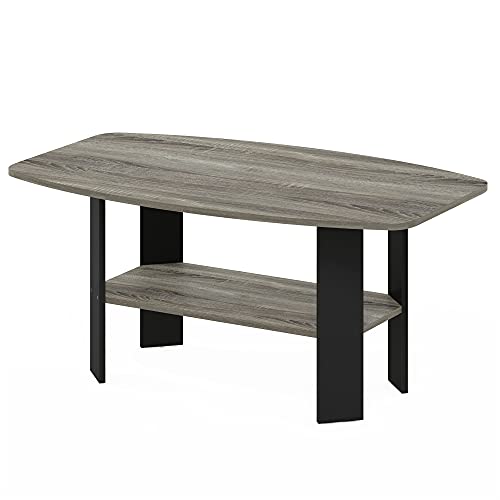 Furinno Simple Design Coffee Table, French Oak Grey/Black - color: French Oak Grey/Black, size: Coffee Table