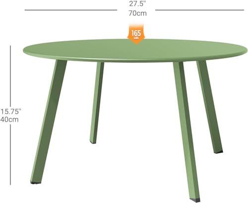 Grand patio Outdoor Round Coffee Table, 28-inch Patio Side Table, Great for Backyard Patio Deck, Sage Green - color: Sage Green, style: 1 PC
