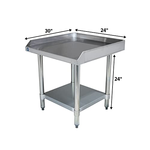NSF Certified 18 Gauge Heavy Duty Stainless Steel Equipment Grill Stand with Undershelf for Kitchens, Utility Rooms, Caterers & Auto - size: 24"x30"
