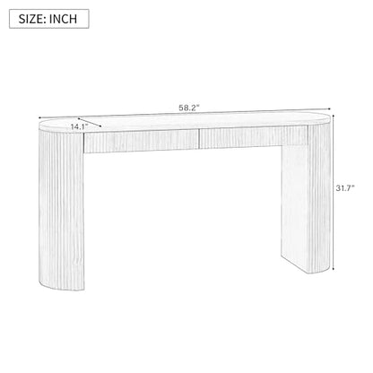 Console Table with Pine Veneer and Vertical Striped,for Entryway Hallway Living Room Bedroom Dining Room (Black#Vertical) - color: Black#vertical)