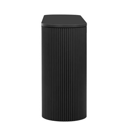 59.2-Inch Console Table for Entryway, Modern Hallway Table with Unique Vertical Stripe Design,for Living Room and Study (Black-01) - color: Black-01
