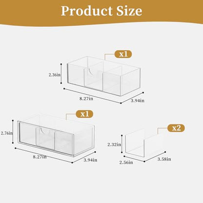 2 Tier Medicine Cabinet Organizer and Storage,Stackable Bathroom Medicine Organizer with Removable Dividers, Plastic Vanity Storage - size: 2 Tier