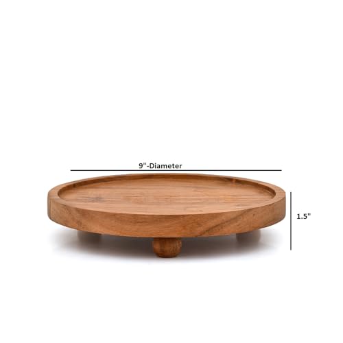 Pedestals Decorative Tray Riser, Corner Tray Plant Stand, Coffee Bar Organizer for Kitchen Countertop (9" X 9'' X 1.5')