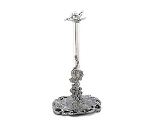 Arthur Court Aluminum Grape Pattern Decorative Countertop Paper Towel Holder Metal 13 inch Standing Tall - size: 13 inches