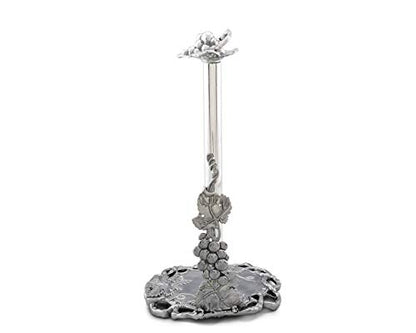 Arthur Court Aluminum Grape Pattern Decorative Countertop Paper Towel Holder Metal 13 inch Standing Tall - size: 13 inches