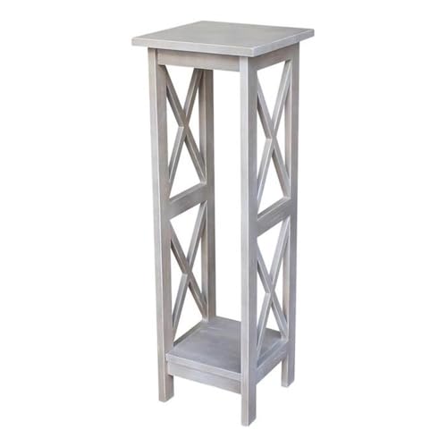 International Concepts 36" X-Sided Plant Stand, H, Gray - color: Washed Gray Taupe, size: 12 inch W x 12 inch D x 36 inch H