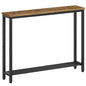 YATINEY Narrow Console Table, 2-Tier Small Sofa Table, 39.4" Thin Entryway Behind Couch Table with Shelves, Industrial Hallway Table, for Living Room, Foyer, Rustic Brown and Black CT25BR - color: Rustic Brown + Black, size: 39.4"D x 29.5"W x 7.9"H