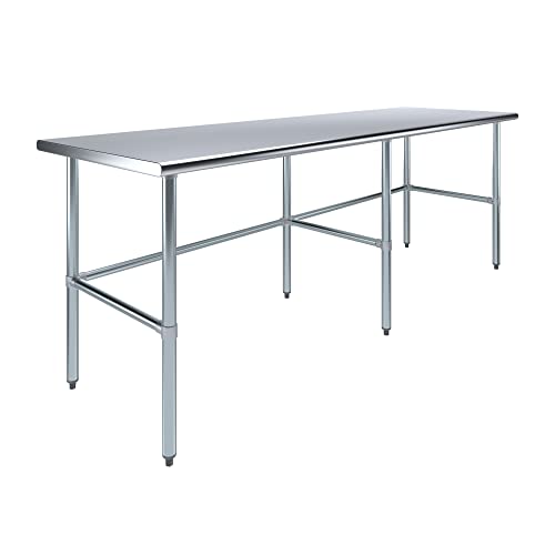 30 in. x 96 in. Open Base Stainless Steel Work Table | Residential & Commercial | Food Prep | Heavy Duty Utility Work Station | NSF - size: 96 in. Length x 30 in. Width