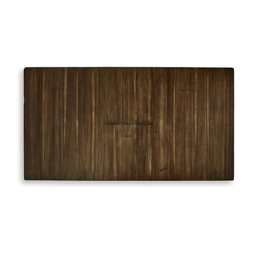 Signature Design by Ashley 1-Piece Counter Height Dining Table, 60-78 in | 18-in self-storing butterfly leaf, Hardwood solids, select acacia veneers and engineered wood, Medium brown, Ralene Series - color: Medium Brown, style: Counter Height Table