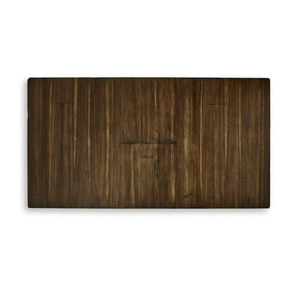 Signature Design by Ashley 1-Piece Counter Height Dining Table, 60-78 in | 18-in self-storing butterfly leaf, Hardwood solids, select acacia veneers and engineered wood, Medium brown, Ralene Series - color: Medium Brown, style: Counter Height Table