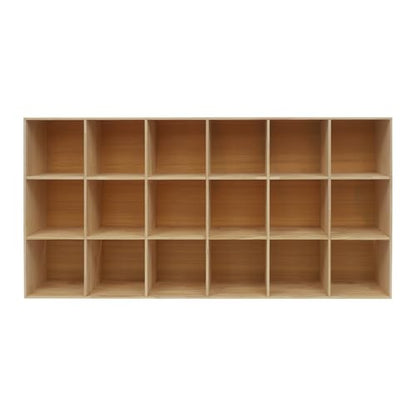 18 Cube Solid Wood Bookcase, Wooden Bookshelf Modern Floor Standing Storage Shelf for Living Room Bedroom Office, 11.8 * 11.8 * 11.8in Cubes with 220lbs Capacity, Easy Assembly - size: 18 Cube