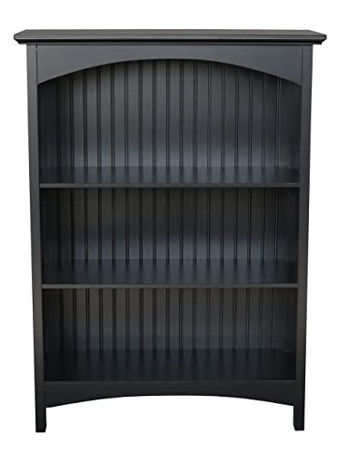 eHemco 3 Tier Bookcase with 2 Arched Supports, 40 Inches, Black - color: Black, size: 3 Tier