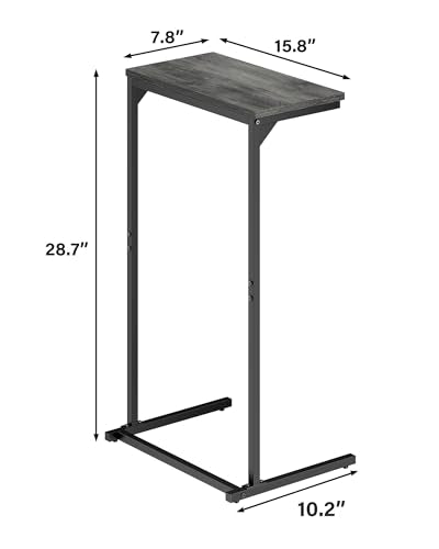 TUTOTAK C Shaped End Table, Small Side Table, Set of 2, 28.7 inch Tall Couch Table, Sofa Table, Living Room, Bed Room, Charcoal Grey TB01BY0712 - color: Charcoal Grey