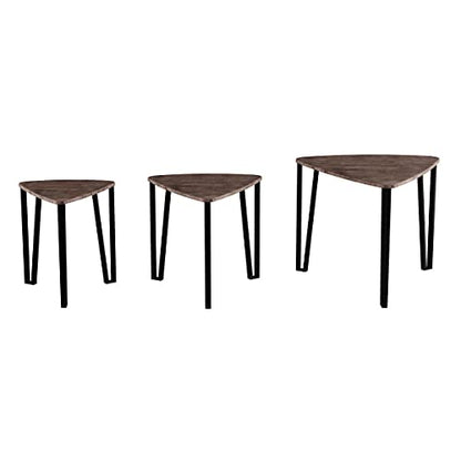LAVISH HOME Nesting Set of 3, Modern Woodgrain Look for Living Room Coffee Tables or Nightstands-Contemporary Accent Decor Furniture