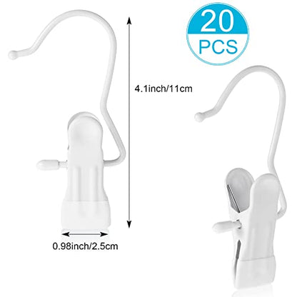 Hotop 48 Pieces Boot Hanger Clips for Closet, Laundry Hanging Hooks Heavy Duty Clips Boot Holder Portable Single Hooks Space Saving for Pants Jeans Clothes Hats Tall Towels (White) - color: White