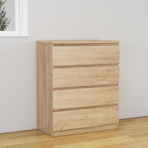 Nightstand with Drawers, Bedside Table with Drawers, Sofa Side Table Storage Cabinet, Night Stand for Bedroom Living Room (1, 4 Drawers Nature, 31.5" W×15.7" D×38.1" H) - color: 4 Drawers Nature, 31.5"w