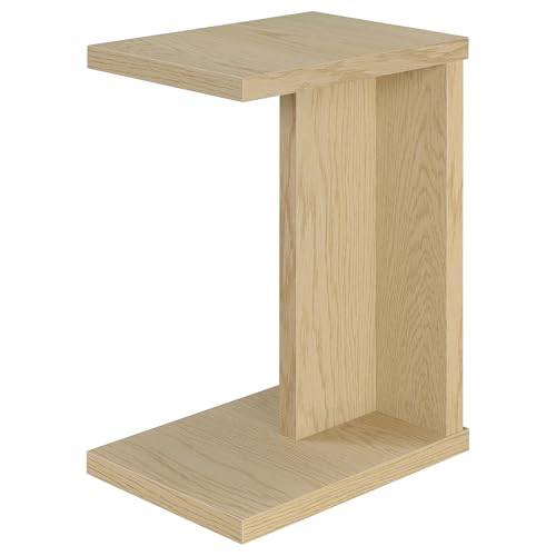 Coaster Home Furnishings - Clower - Wood - C-Shaped Side Table with Rectangular Top, Open Form, and Square Edges - Living Room - Light Oak - 930275 - color: Light Oak