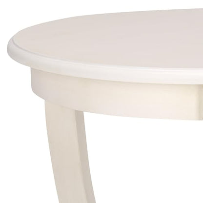 SAFAVIEH Furniture - Mary Pedestal Table - Ivory - Solid Wood - Farmhouse Pedestal Design - Ideal for Living Room, Entryway, Home Office, 18.1" W x 18.1" D x 26" H (AMH5711J) - color: Ivory