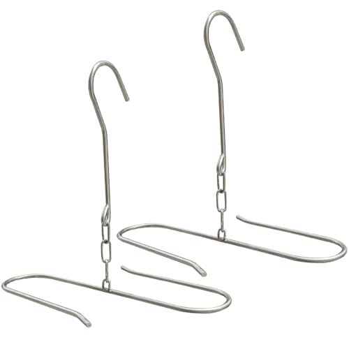 2Pack Fishing Waders Boot Hangers, Stainless Steel Wading Boots Hanger, Wader Hangers for Drying Fishing/Hunting Waders, Boot Drying and Storage Drying - color: Silver-2pack