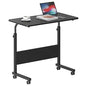 DlandHome Mobile Bed Table 31.5 Inch, Adjustable Side Table Laptop Computer Stand Desks with Tablet Slot Cart Tray Wheels,Black#2 - color: Black#2, size: 31.5 Inch