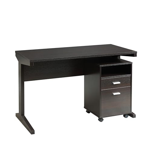 47.25" Home Office Desk with Rolling File Cabinet, Modern Computer Desk with 2 Drawers & Open Shelf, Executive Writing Desk for Workstation, Espresso