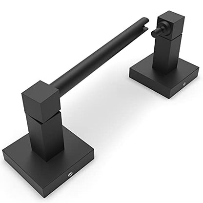Ruacq Toilet Paper Holder Matte Black Double Post Pivoting Square Tissue Holders Roll Holder Hangers Toilet Paper Modern Wall Mounted, Commercial Bathroom Toilet Paper Roll Holder - color: Matte Black, size: Square