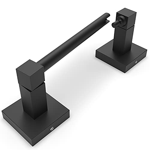 Ruacq Toilet Paper Holder Matte Black Double Post Pivoting Square Tissue Holders Roll Holder Hangers Toilet Paper Modern Wall Mounted, Commercial Bathroom Toilet Paper Roll Holder - color: Matte Black, size: Square