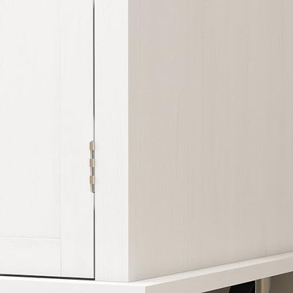 HOMCOM Kitchen Island Cart with Solid Wood Top, 44" Mobile Kitchen Island Table on Wheels with Storage Cabinets, 2 Drawers, Adjustable Shelves, Spice Rack & Towel Bar for Dining Room, Distressed White - color: Distressed White