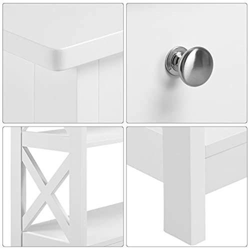 Yaheetech TV Stand, Entertainment Center with Drawer, 39.5" Media Console Table for TV with 2 Open Shelves for Bedroom, Living Room, Entryway, White - color: White