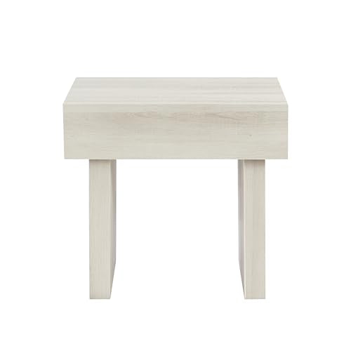 Roundhill Furniture Athens Modern Accent End Table, Off-White - color: Off-white