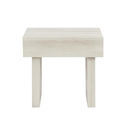 Roundhill Furniture Athens Modern Accent End Table, Off-White - color: Off-white